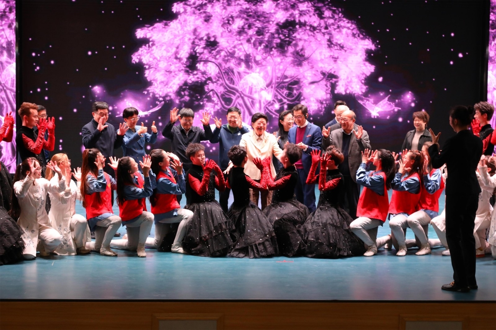 2.观看郑州师范学院残疾人艺术团大学生的汇报演出.JPG 2.观看郑州师范学院残疾人艺术团大学生的汇报演出.JPG